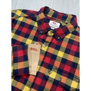 Fjallraven Shirt Men XL Buffalo Check Plaid Flannel Skog Outdoor Hike Gorpcore